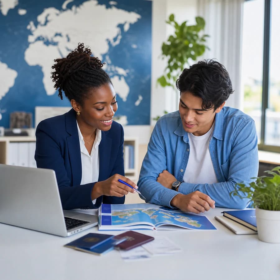 HelpAbroad advisor guiding a student through study abroad planning